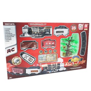 قطار اسباب بازی کنترلی بزرگ دودزا 35 تکه Remote Control Train _ماشین اسباب بازی